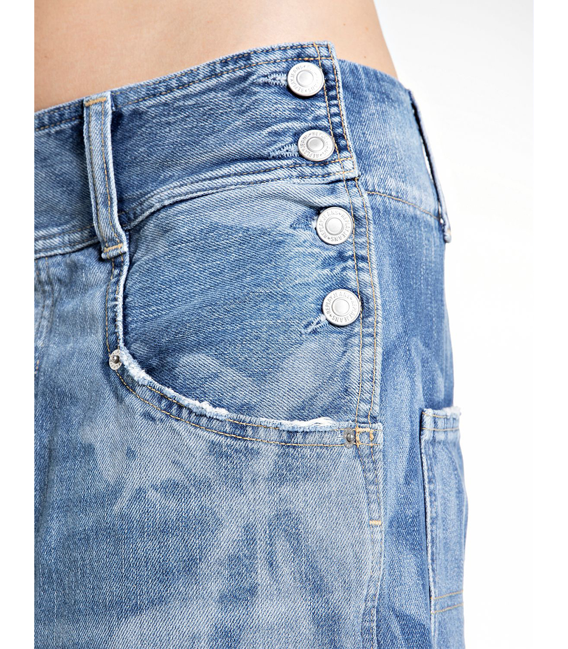 フラワープリントワークワイドデニム 詳細画像 ブルー 6